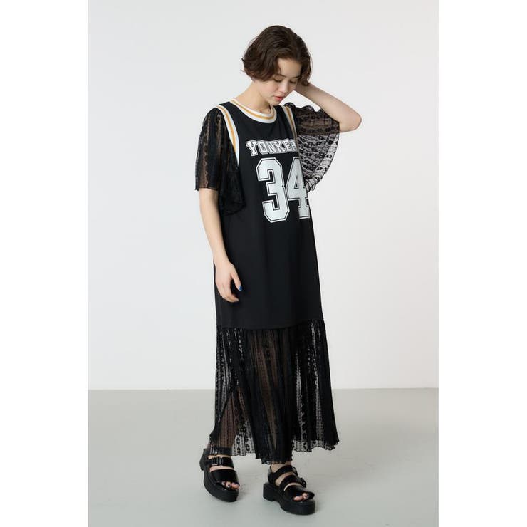 BLK | カスタムレースドッキングワンピース | RODEO CROWNS WIDE BOWL