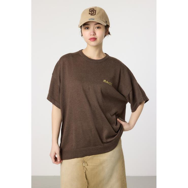 BRN | スクリプトロゴニットトップス | RODEO CROWNS WIDE BOWL