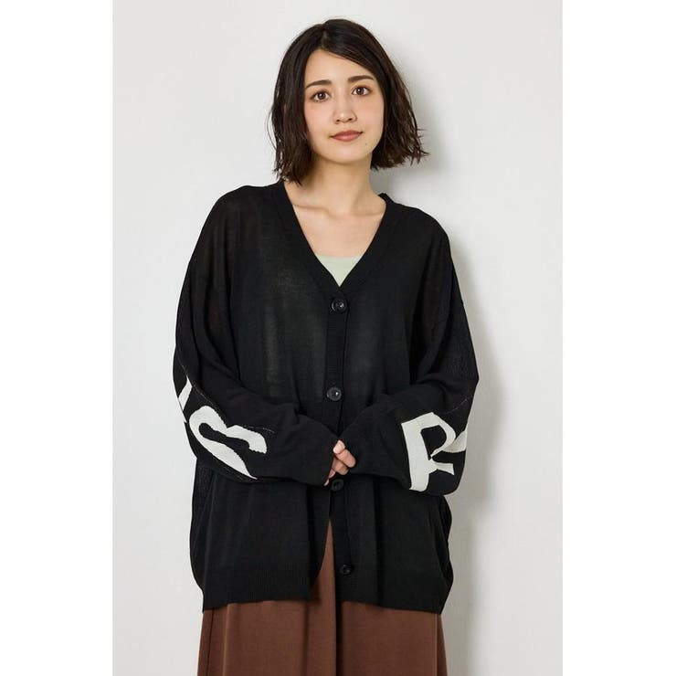 BLK | WIDE LOGO ニットカーディガン | RODEO CROWNS WIDE BOWL