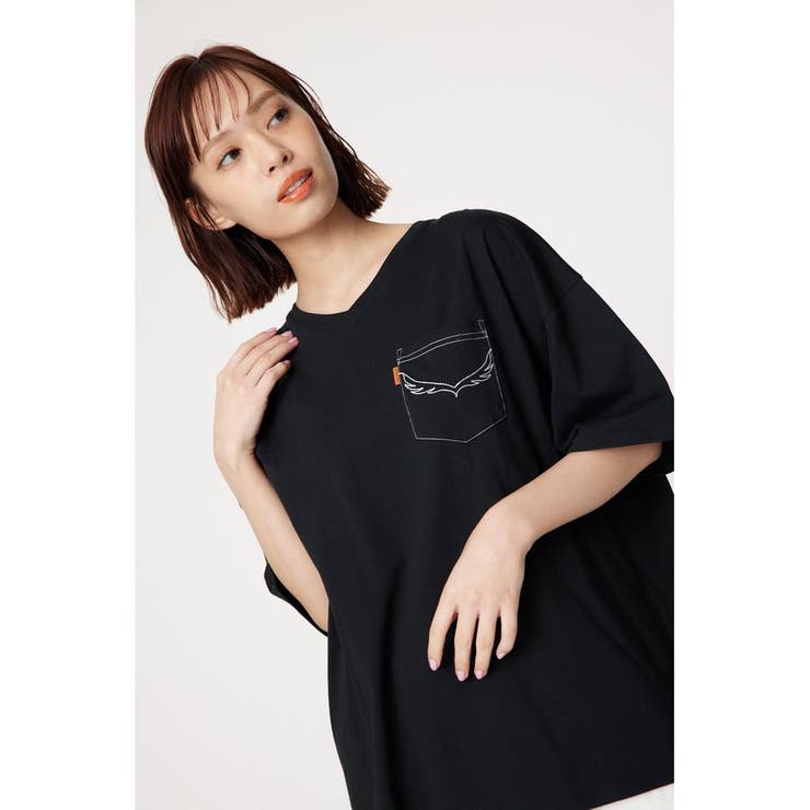 RODEO CROWNS WIDE BOWL tシャツ デニムパッチTシャツ