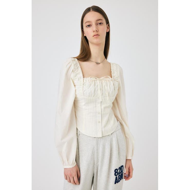 O/WHT1 | PUFF SLEEVE CORSET FIT ブラウス | MOUSSY OUTLET