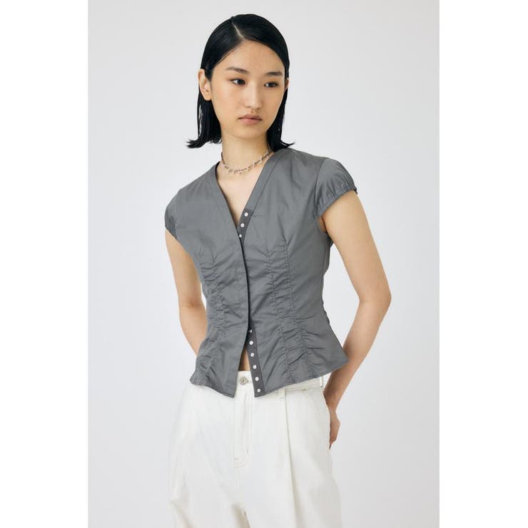 GRY | CAPSLEEVE BUTTON シャツ | MOUSSY OUTLET