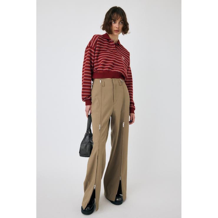 BEG | ZIP UP WIDE トラウザーズ | MOUSSY OUTLET