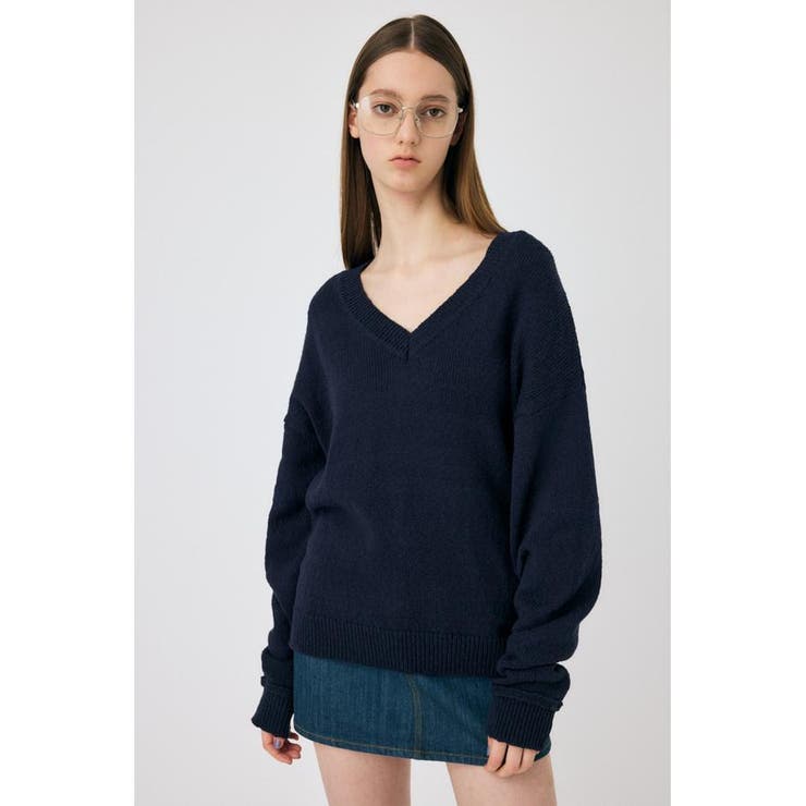 D/NVY3 | V NECK セーター | MOUSSY OUTLET