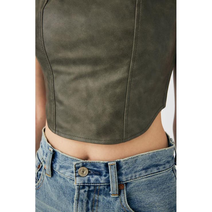 F/LEATHER BUSTIER トップス | MOUSSY OUTLET | 詳細画像16 