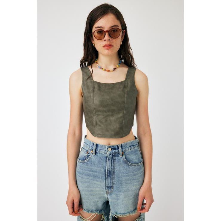 F/LEATHER BUSTIER トップス | MOUSSY OUTLET | 詳細画像11 