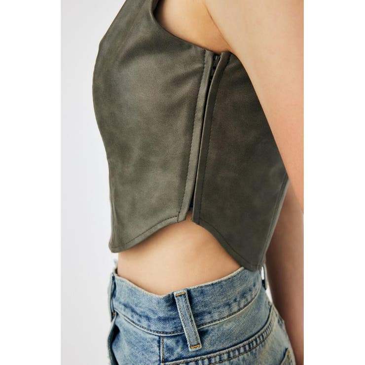 F/LEATHER BUSTIER トップス | MOUSSY OUTLET | 詳細画像17 