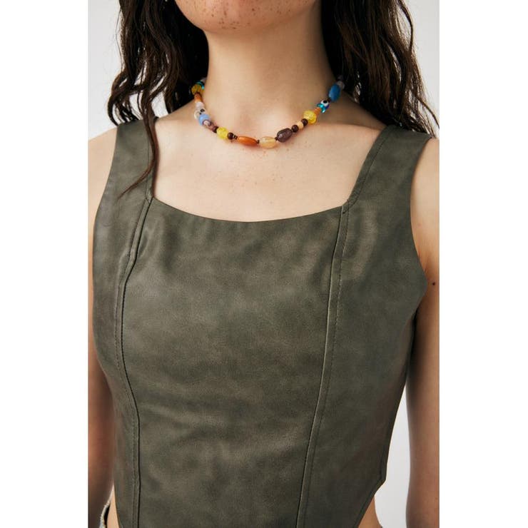 F/LEATHER BUSTIER トップス | MOUSSY OUTLET | 詳細画像14 