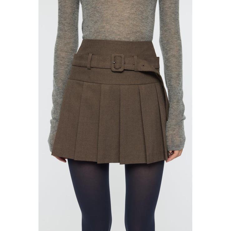 BRN | LOW SLUNG PLEATED MINI スカート | MOUSSY OUTLET