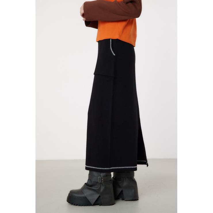 スウェットライクカラーステッチニットスカート | RODEO CROWNS WIDE BOWL | 詳細画像2 