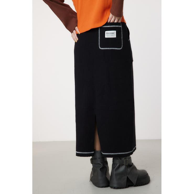 スウェットライクカラーステッチニットスカート | RODEO CROWNS WIDE BOWL | 詳細画像3 