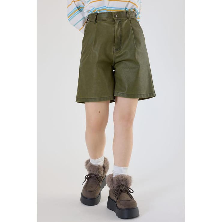 D/GRN3 | ヴィンテージフェイクレザーハーフパンツ | RODEO CROWNS WIDE BOWL