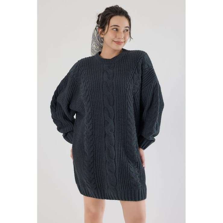 C.GRY | ケーブルモールニットワンピース | RODEO CROWNS WIDE BOWL