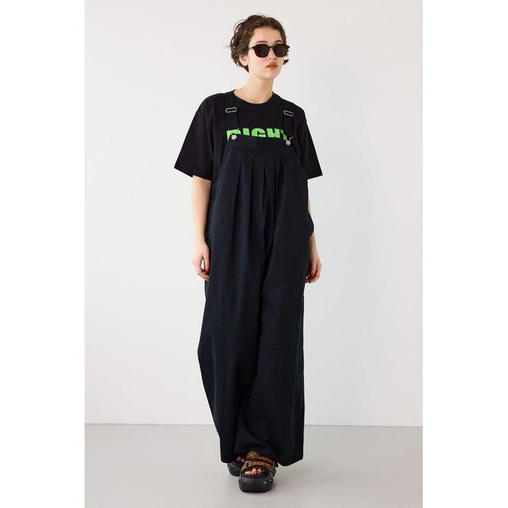 BLK | タックワイドサロペット | RODEO CROWNS WIDE BOWL