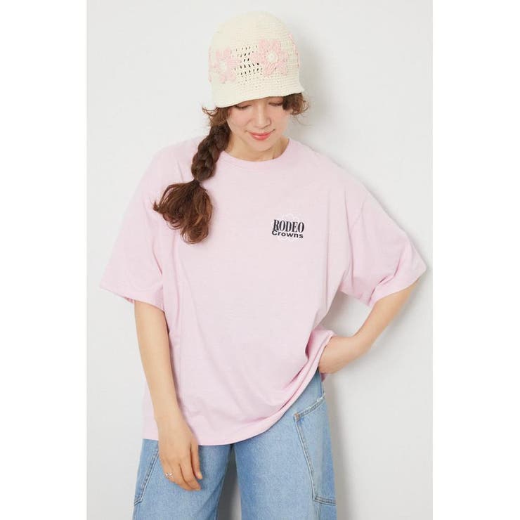 L/PNK1 | Flower Bloom Embroidery Tシャツ | RODEO CROWNS WIDE BOWL
