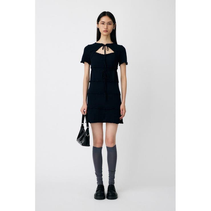 BOW DESIGN KNIT ミニ  ドレス | MOUSSY OUTLET | 詳細画像5 