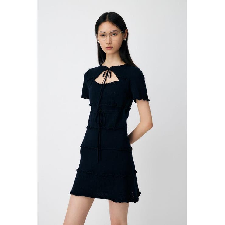 BOW DESIGN KNIT ミニ  ドレス | MOUSSY OUTLET | 詳細画像6 