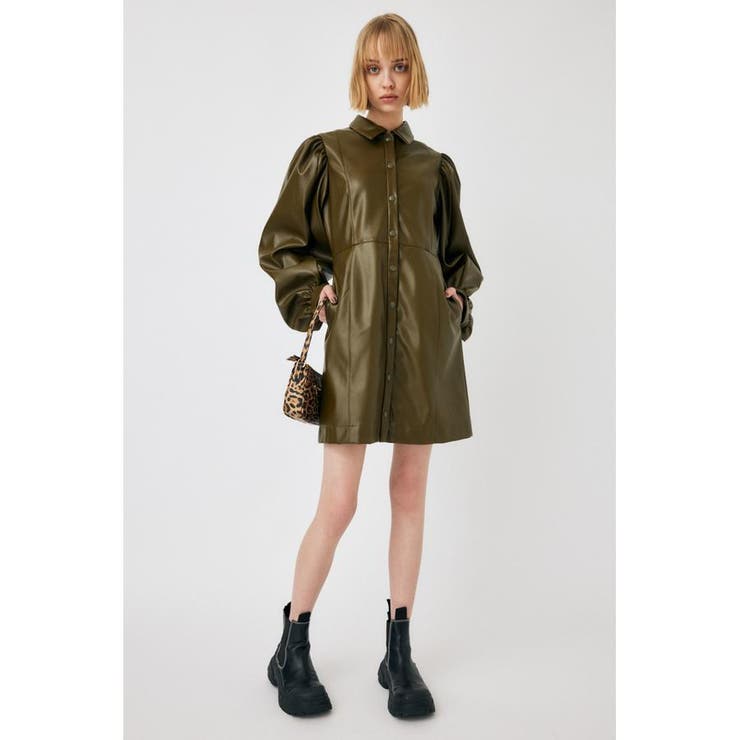 D/KHA3 | F／LEATHER MINI ワンピース | MOUSSY OUTLET