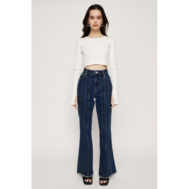 JW STRIPE PATCHWORK FLARE PT-B[品番：BJLW0025017]｜SLY OUTLET 