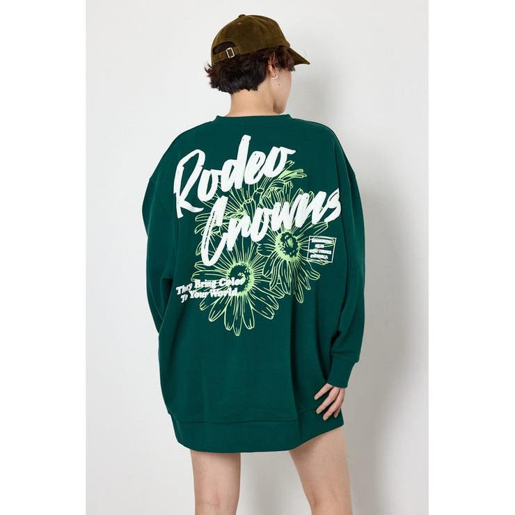 D/GRN3 | BIGフラワープリントスウェットワンピース | RODEO CROWNS WIDE BOWL