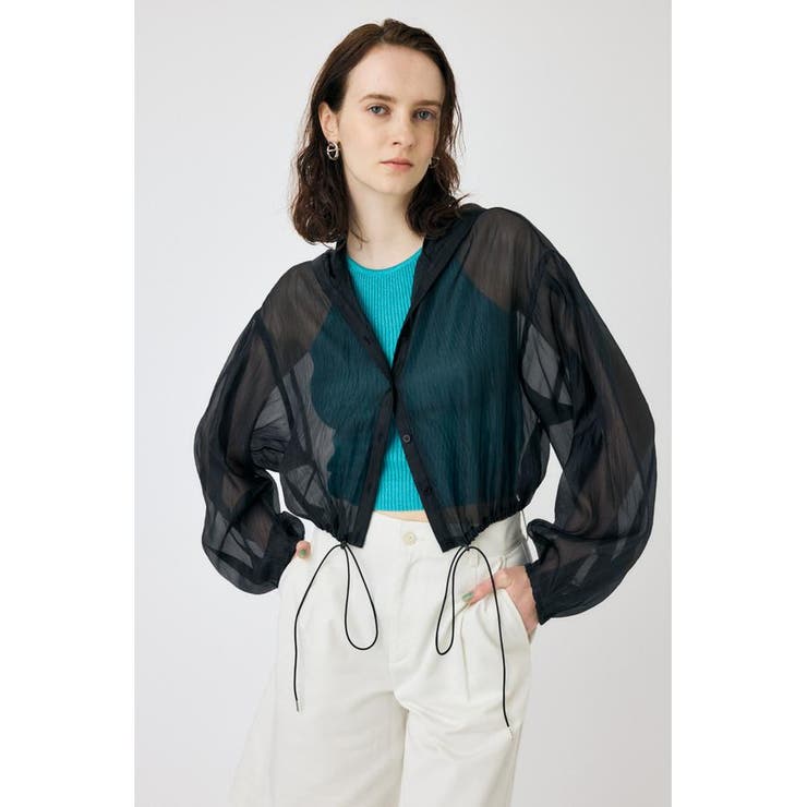 BLK | SHEER LIGHT パーカ | MOUSSY OUTLET