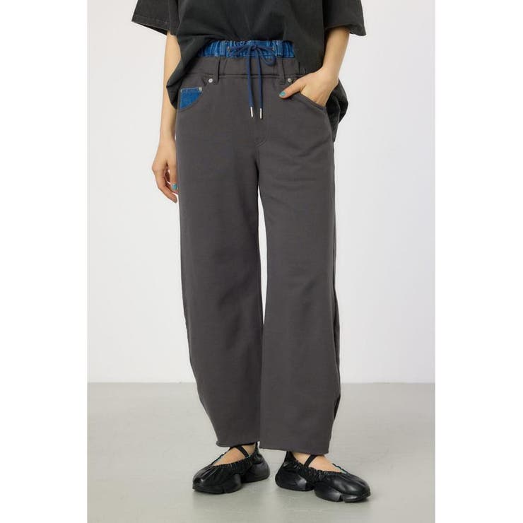BLK | デニムウエスト スウェットワイドパンツ | RODEO CROWNS WIDE BOWL