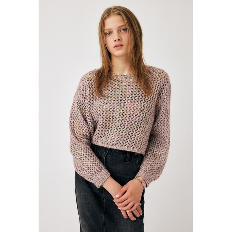 L/PNK1 | LUREX MESH ニット | MOUSSY OUTLET