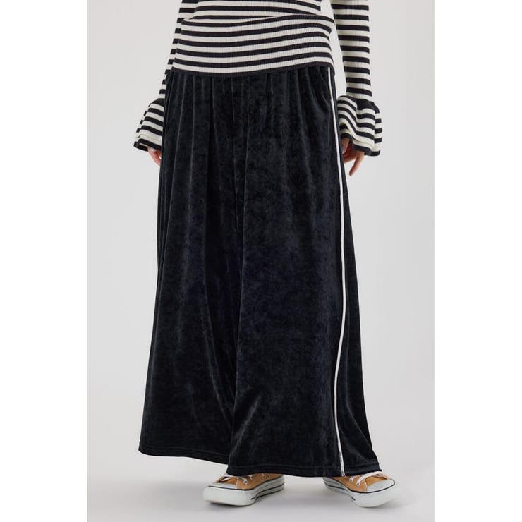 BLK | フレアバギーベロアパンツ | RODEO CROWNS WIDE BOWL