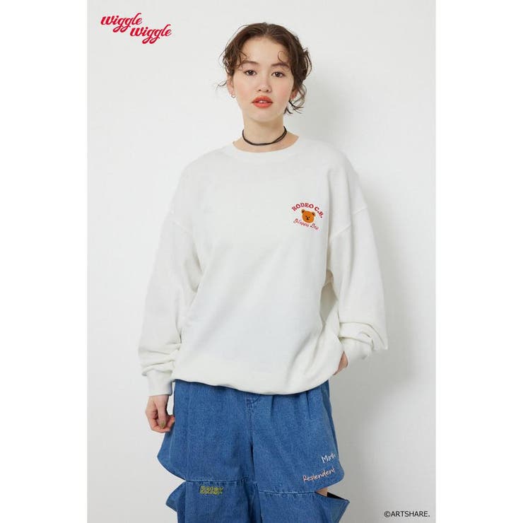 O/WHT1 | (wiggle wiggle)モチーフスウェットトップス | RODEO CROWNS WIDE BOWL