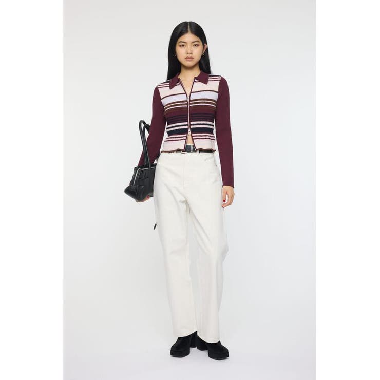 STRIPE ZIP UP KNIT シャツ | MOUSSY OUTLET | 詳細画像20 