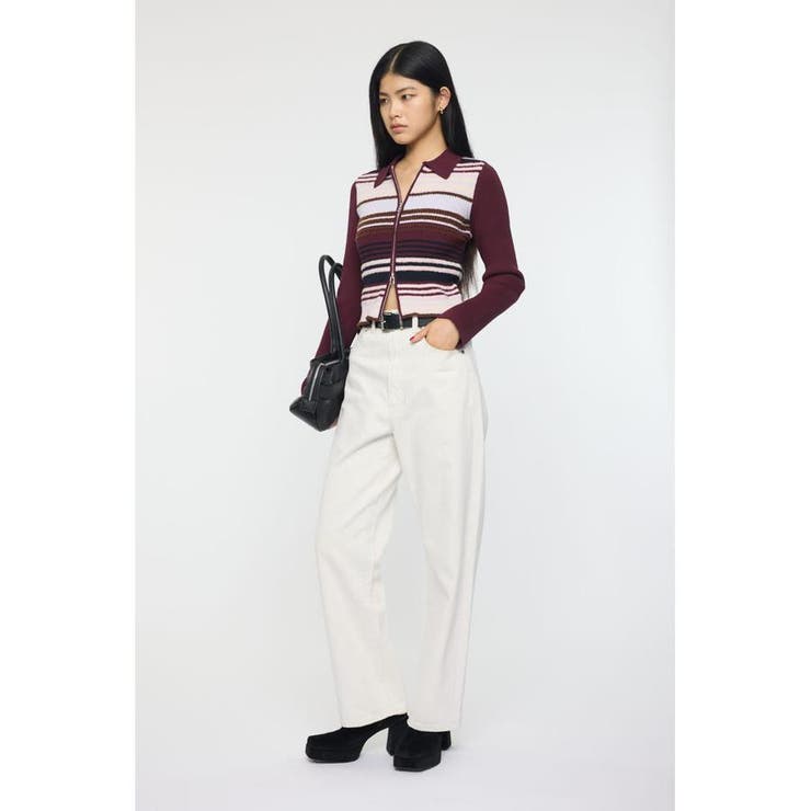 STRIPE ZIP UP KNIT シャツ | MOUSSY OUTLET | 詳細画像21 