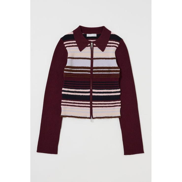 STRIPE ZIP UP KNIT シャツ | MOUSSY OUTLET | 詳細画像23 