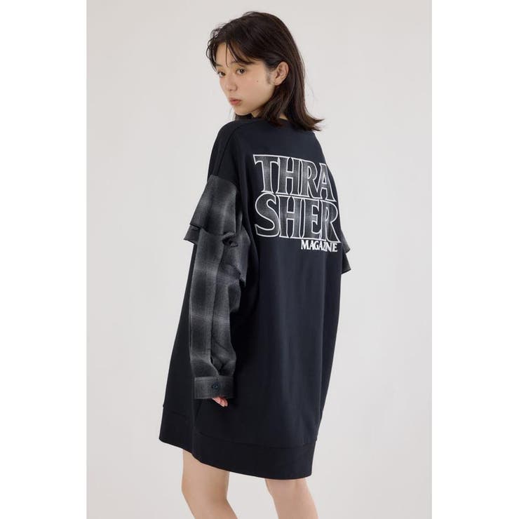 BLK | (THRASHER) リメイクスウェットワンピース | RODEO CROWNS WIDE BOWL