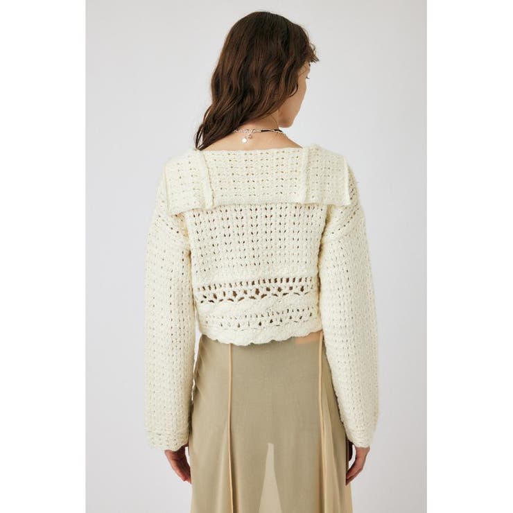 CROCHET CROPPED KNIT カーディガン[品番：BJLW0026437]｜MOUSSY 