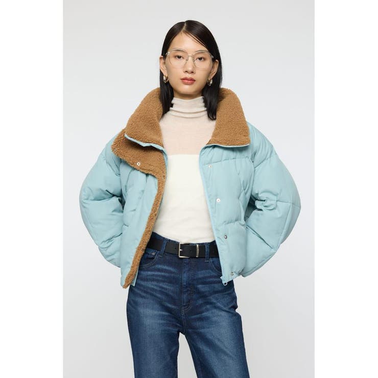 L/BLU1 | STAND COLLAR PUFFER ジャケット | MOUSSY OUTLET