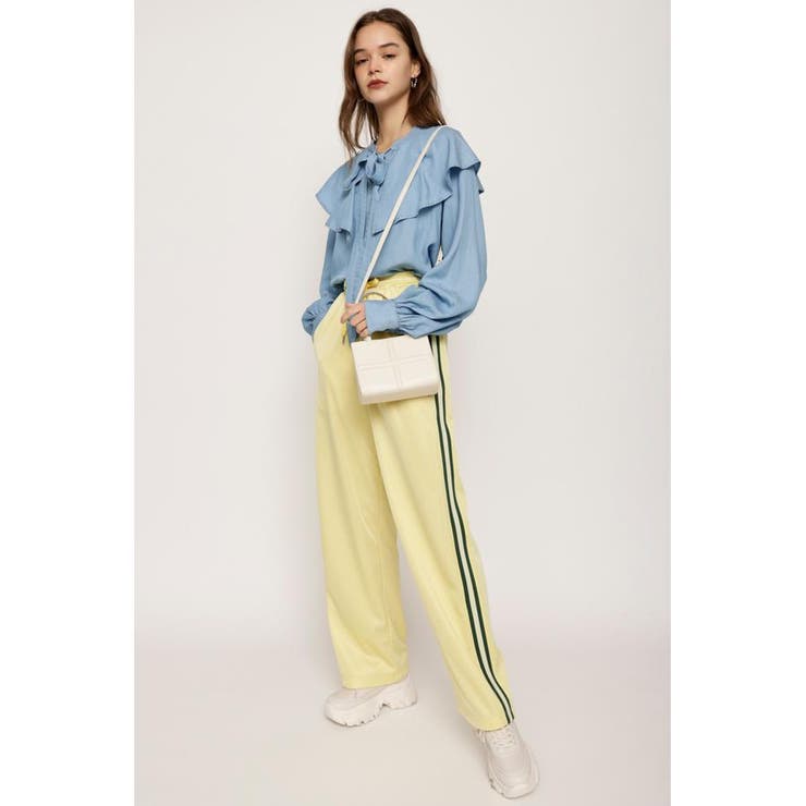 SLY FRONT TIE DUNGAREE ブラウス FRONT TIE DUNGAREE ブラウス[品番：BJLW0024611]｜SLY OUTLET（スライ