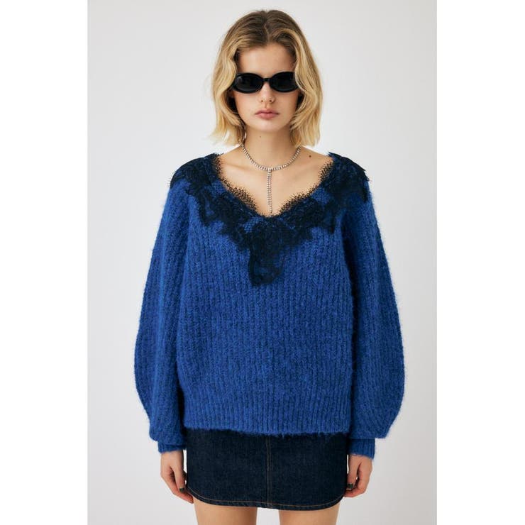 LACE TRIMMED V NECK セーター | MOUSSY OUTLET | 詳細画像17 