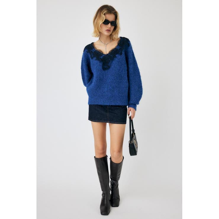 LACE TRIMMED V NECK セーター | MOUSSY OUTLET | 詳細画像13 
