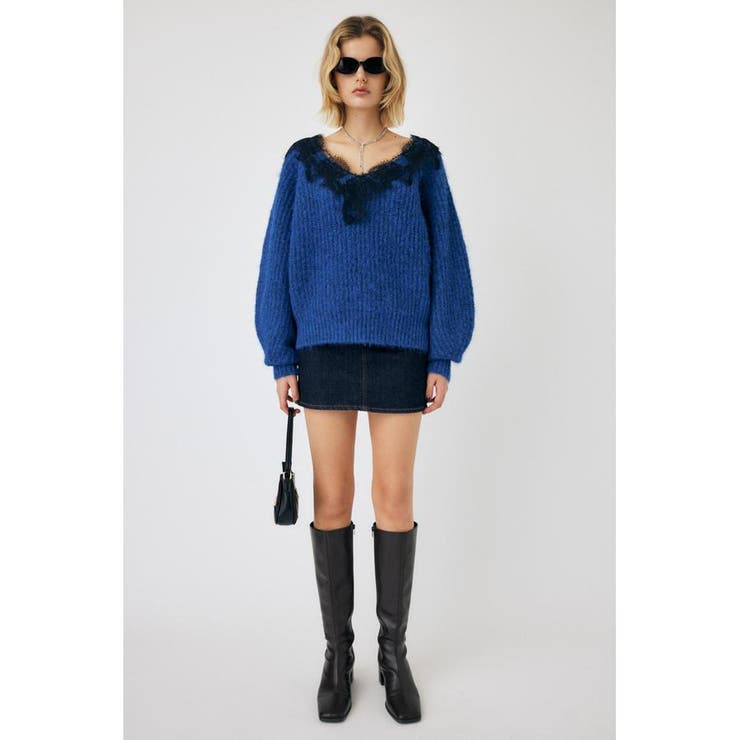 LACE TRIMMED V NECK セーター | MOUSSY OUTLET | 詳細画像14 