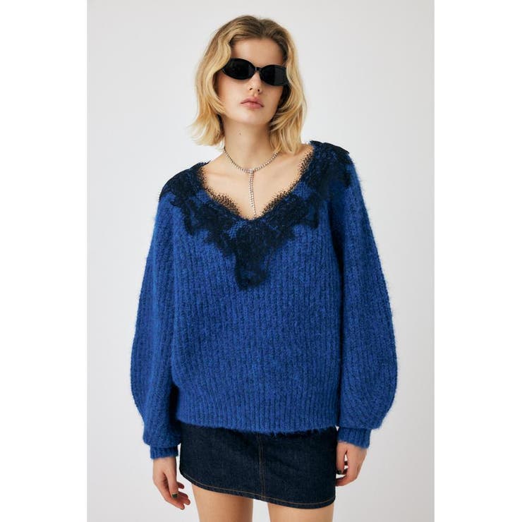 LACE TRIMMED V NECK セーター | MOUSSY OUTLET | 詳細画像15 