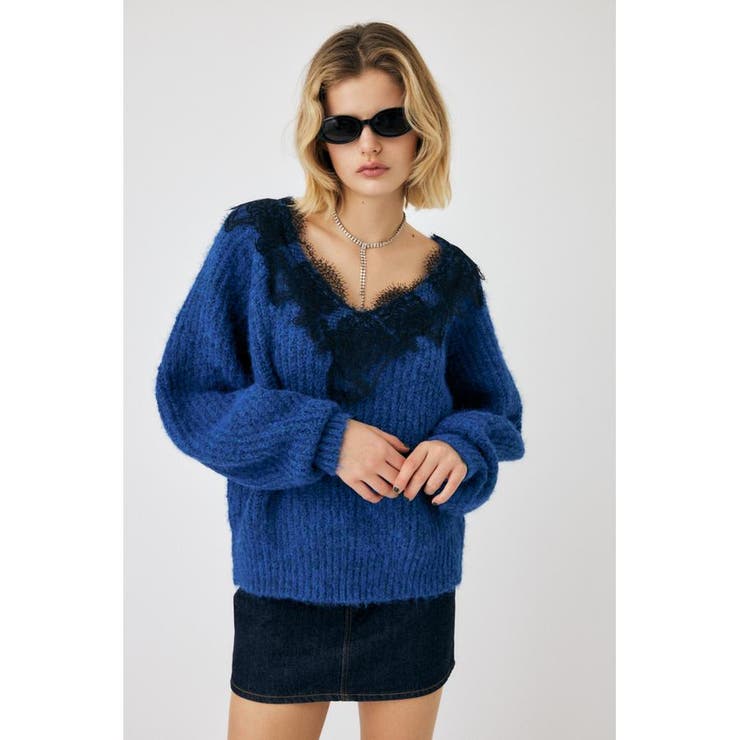 LACE TRIMMED V NECK セーター | MOUSSY OUTLET | 詳細画像16 