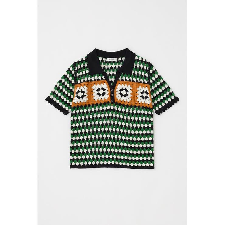 GRN | ADORABLE PATTERN ニットポロ | MOUSSY OUTLET