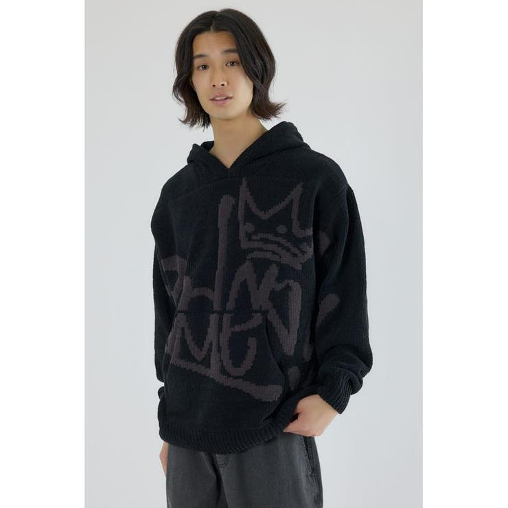 BLK | サインロゴモールニットパーカー | RODEO CROWNS WIDE BOWL