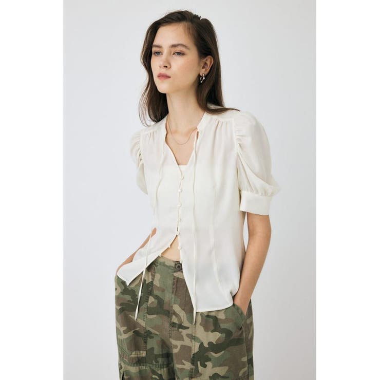 GATHERED SHOULDER ハーフスリーブブラウス | MOUSSY OUTLET | 詳細画像5 