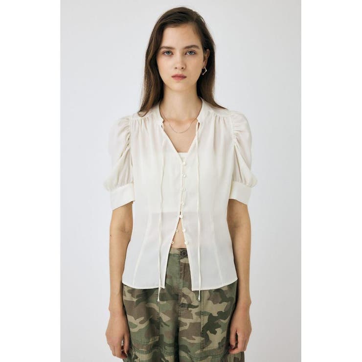 GATHERED SHOULDER ハーフスリーブブラウス | MOUSSY OUTLET | 詳細画像6 