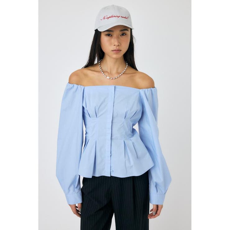 L/BLU1 | OFF SHOULDER シャツ | MOUSSY OUTLET