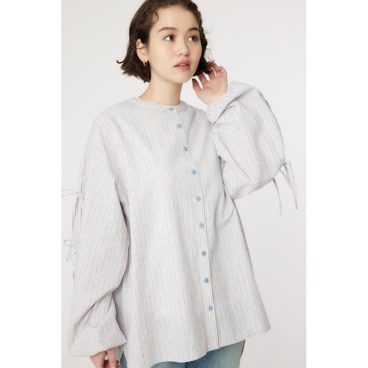 柄BLU5 | リネン アームリボンシャツ | RODEO CROWNS WIDE BOWL