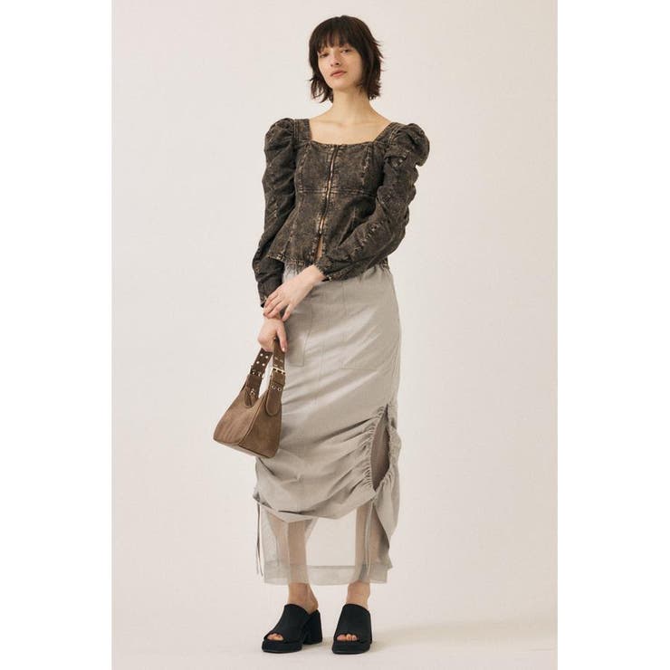 AGING DENIM BUSTIER ブラウス | MOUSSY OUTLET | 詳細画像1 
