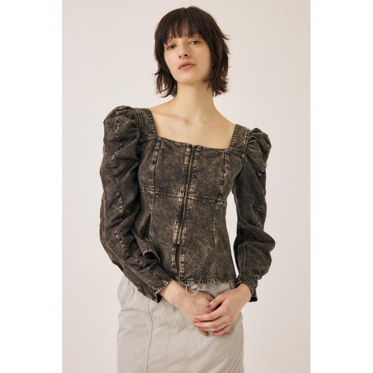 AGING DENIM BUSTIER ブラウス | MOUSSY OUTLET | 詳細画像3 