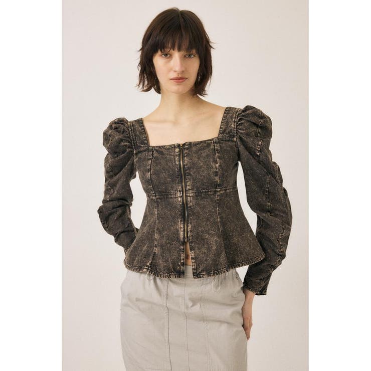 AGING DENIM BUSTIER ブラウス | MOUSSY OUTLET | 詳細画像4 